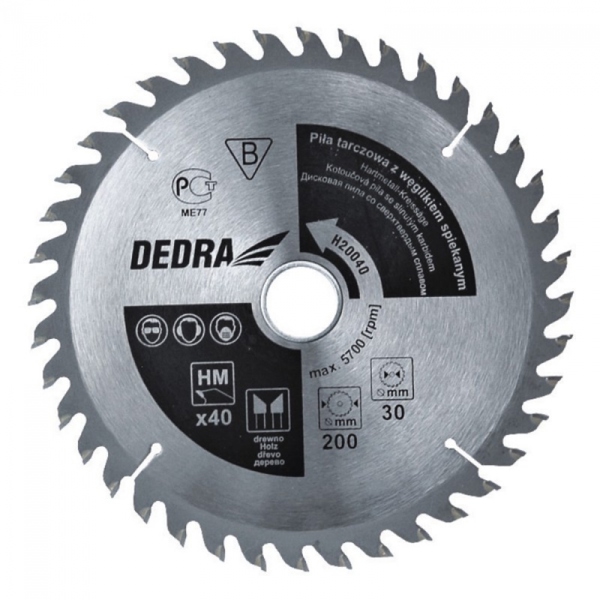 Dedra Δισκοπρίονο Ξύλου H35040, 350x30mm, 40 Δόντια με Καρβίδιο