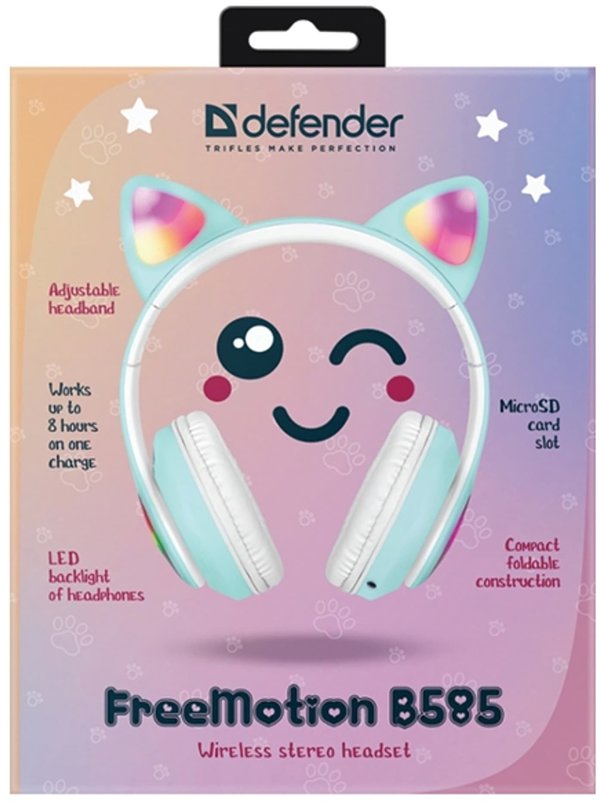 Defender Bluetooth Headphones FreemotionB585 Led celadon/celadon (63588)