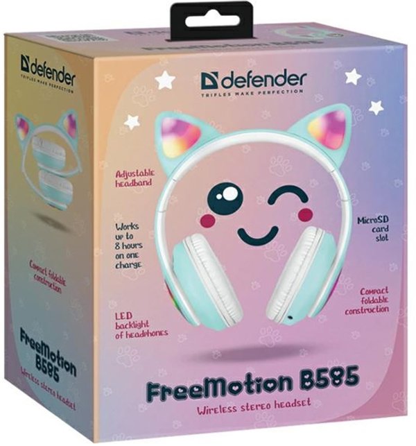 Defender Bluetooth Headphones FreemotionB585 Led celadon/celadon (63588)