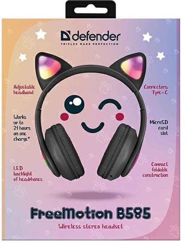 Defender Freemotion B585 Ακουστικά Bluetooth με LED, Μαύρο