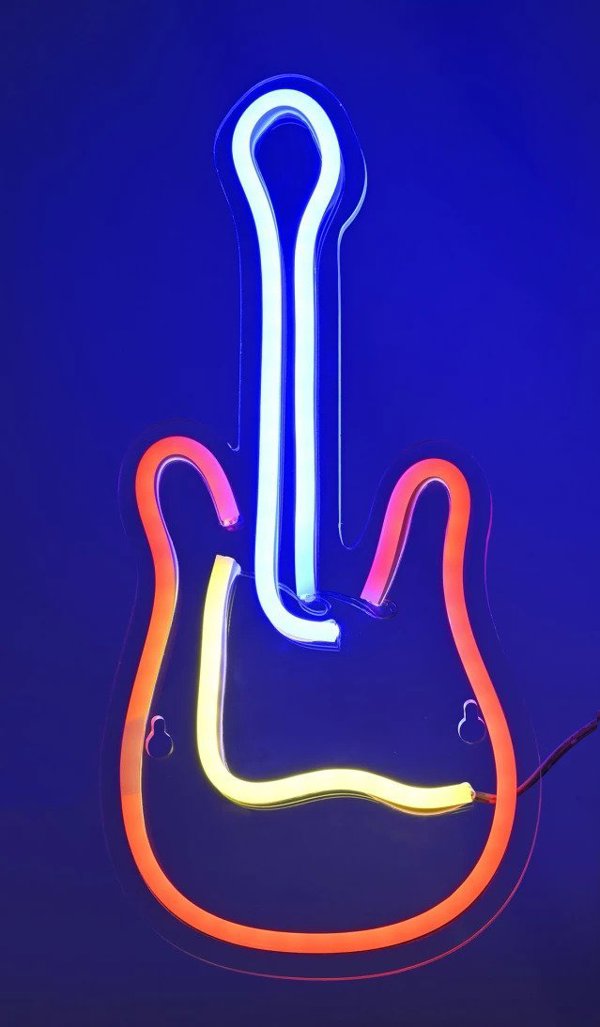 Activejet Διακοσμητικό Φωτιστικό Neon LED Guitar, Χριστουγεννιάτικο, AJE-NEON GITARA