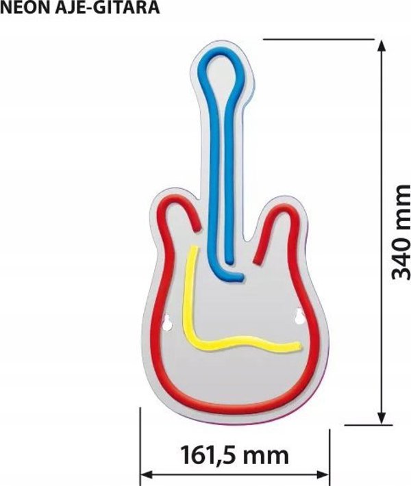 Activejet Διακοσμητικό Φωτιστικό Neon LED Guitar, Χριστουγεννιάτικο, AJE-NEON GITARA