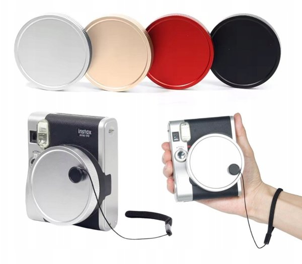 Dekielek Ochronny Dekiel Oslona Na Obiektyw Do Fujifilm Fuji Instax Mini 90 Srebrny