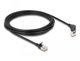 Delock Kabel sieciowy RJ45 Cat.6A S/FTP Cienki pod katem w gore / prosty 3 m czarny