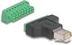 Προσαρμογέας DeLOCK RJ45 αρσενικός > 2 τεμαχίων, μπλοκ σύνδεσης 8 ακίδων 3,81 mm