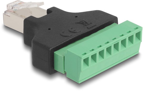Προσαρμογέας DeLOCK RJ45 αρσενικός > 2 τεμαχίων, μπλοκ σύνδεσης 8 ακίδων 3,81 mm