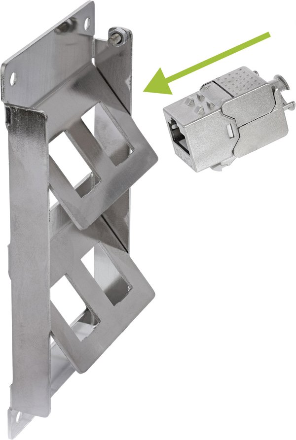 Delock Verteilerkasten 4-Port Cat.6A, Επιτοίχιο Κουτί Δικτύωσης & Ράγας με Keystone Modules