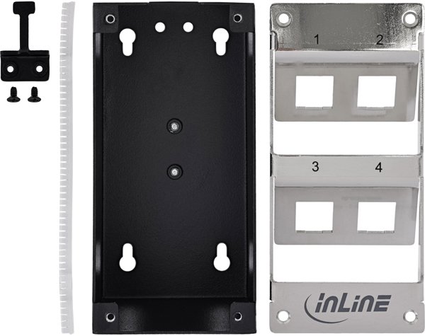 Delock Verteilerkasten 4-Port Cat.6A, Επιτοίχιο Κουτί Δικτύωσης & Ράγας με Keystone Modules