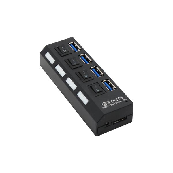 USB hub No Brand, USB 3.0, 4 θύρες, Μαύρο - 12062