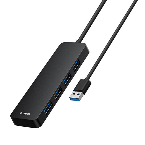 USB hub Baseus UltraJoy, 4 Port, USB to 4xUSB 3.0, 1.0m, Black - 12075
