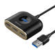 USB hub Baseus Square round, 4 Port, 3xUSB 2.0, 1xUSB 3.0, 1.0m, Black - 12077
