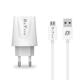 Φορτιστής δικτύου, DeTech, DE-01M, 5V/2.1A, 220V, Universal, 2 x USB, καλώδιο Micro USB, 1.0m, λευκό - 14119