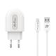 Φορτιστής δικτύου, DeTech, DE-28i, 5V/2.4A, 220V, Universal, 1 x USB, καλώδιο Lightning, 1.0m, λευκό - 14134