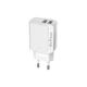 Φορτιστής δικτύου DeTech DE-09, 5V/2.4A, 220V, 2 x USB, λευκό - 14139