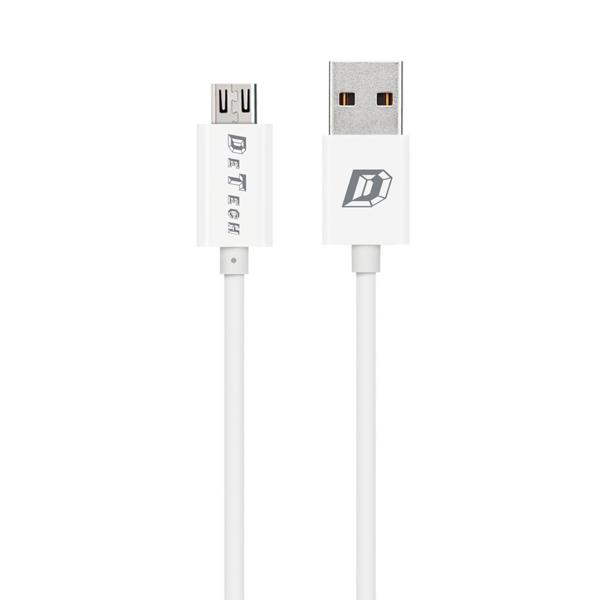 Καλώδια δεδομένων DeTech, 10τμ. Micro USB, 1,0m, λευκό - 14143