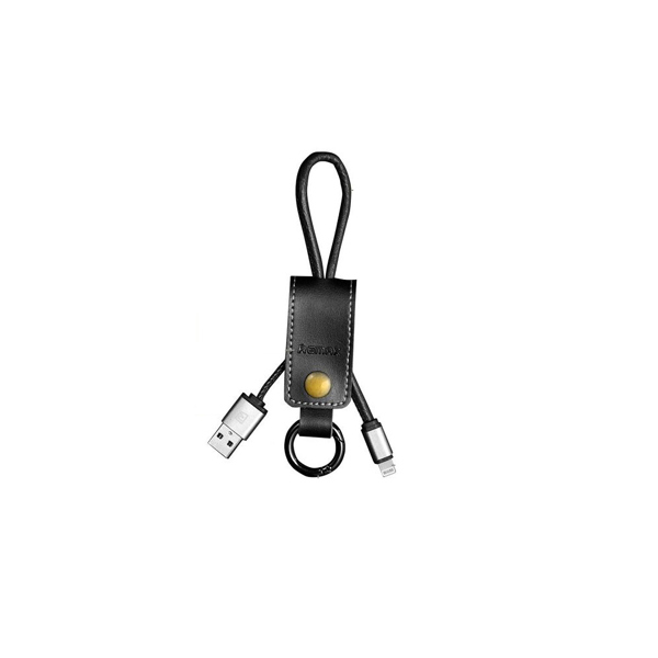καλώδιο δεδομένων iPhone Lightning, Re Max, μπρελόκ, δέρμα, Μαύρο - 14342