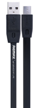 καλώδιο δεδομένων micro USB Flat, Remax Full Speed, 2m, Μαύρο, λευκό - 14350