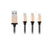 Καλώδιο δεδομένων, Earldom, 3 σε 1, Type-C + Micro USB + Lightning (iPhone 5/6/7 / SE), 1,0 m, Διαφορετικά χρώματα - 14907