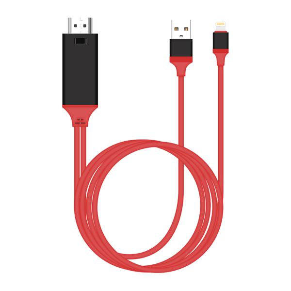 Καλώδιο Earldom ET-W5, Lightning MHL - HDMI + USB, 2.0m, Κόκκινο - 14931