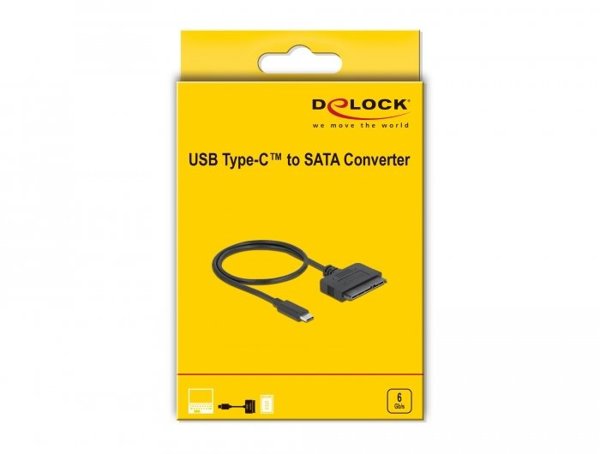 Delock Αντάπτορας USB Type-C σε SATA 22-pin 6 Gb/s για Σκληρό Δίσκο HDD/SSD
