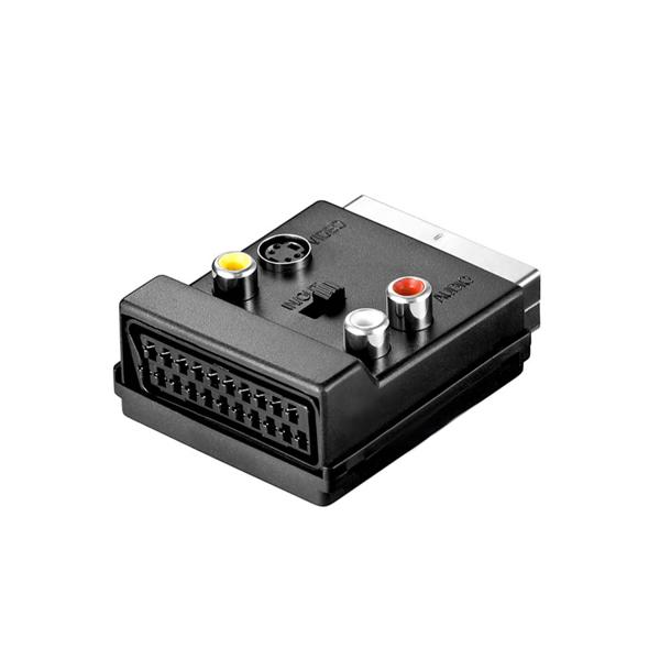 Adapter DeTech, SCART to AV, Μαύρο - 17105