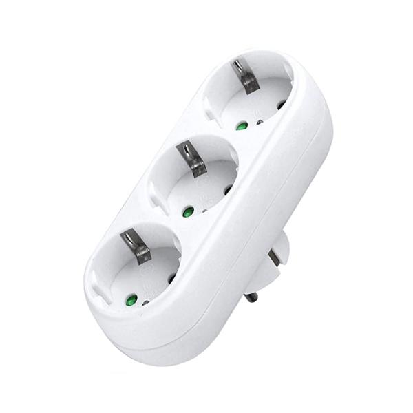 Πολύπριζο No brand, 1 to 3 Θέσεων, 220V, Χωρίς Καλώδιο, Λευκό - 17707