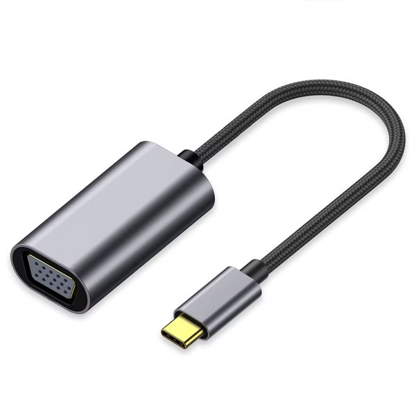 Adapter DeTech, USB-C – VGA, Gray - 17841