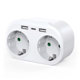 Πολύπριζο No brand, 2 Θέσεων, 250V, 16A, Χωρίς Καλώδιο, 4 x USB F, 1 x USB-C, Ασπρο - 17891