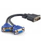 Μετατροπέας DVI 24+5 М σε 2xVGA F, DeTech, Μαύρο - 18251