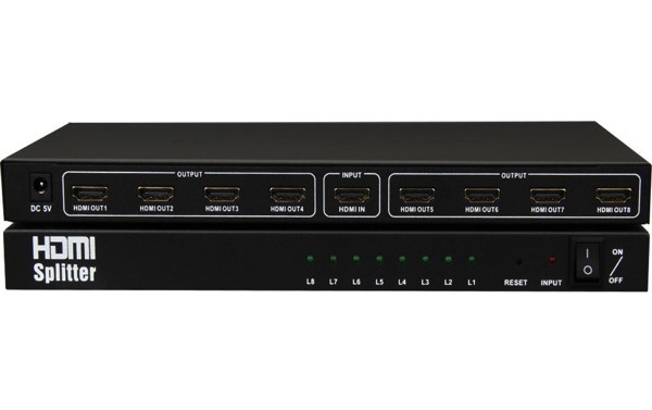 Splitter HDMI σε 8xHDMI (1.3 v) με παροχή ρεύματος, ΟΕΜ - 18264