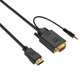 Καλώδιο DeTech HDMI σε VGA, 1.8m, Με καλώδιο ήχου, Μαυρο - 18316
