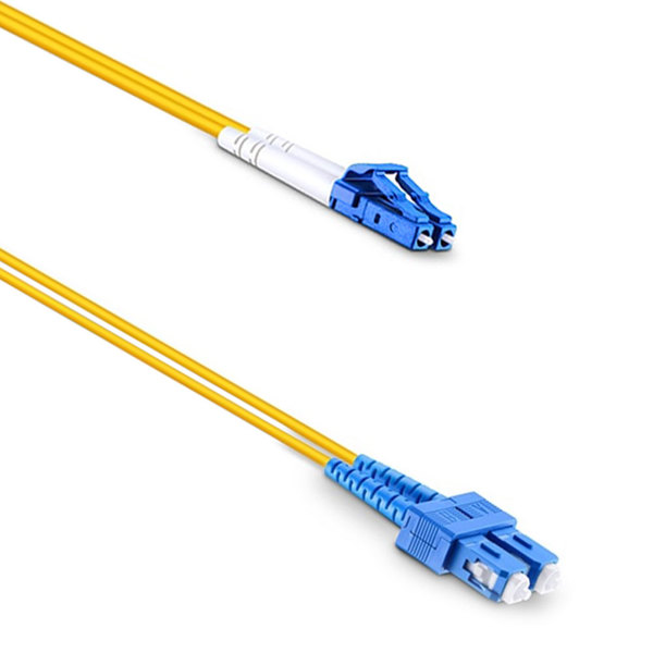 Fiber patch cable DeTech, SC-LC, UPC, Singlemode, Duplex, 3.0m, Yellow - 18327