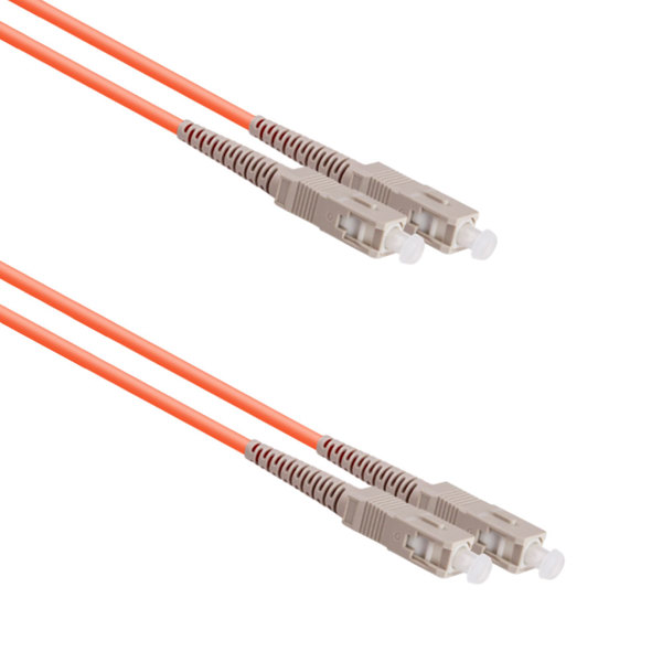 Fiber patch cable DeTech, SC-SC, UPC, Multimode, Duplex, 5.0m, Orange - 18336