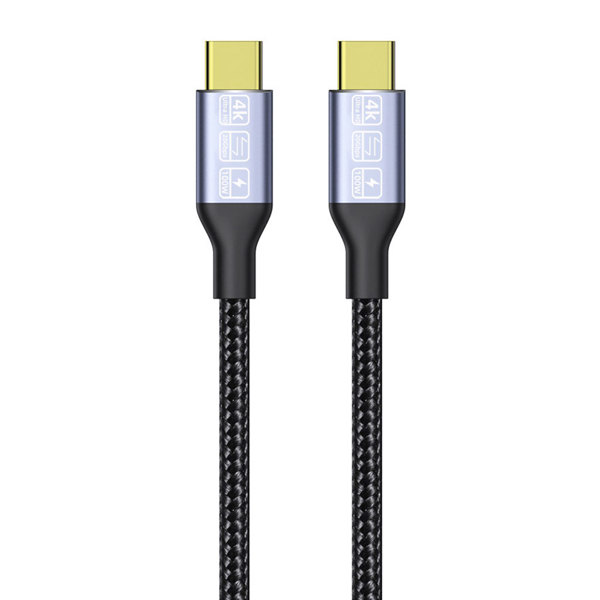 Kαλώδιο DeTech, Type-C - Type-C, 100W, 4K, 20GB/s, PD, 2.0m, Μαυρο - 18383