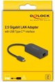 Delock Αντάπτορας USB 5 Gbps Type-A σε 2,5 Gb LAN RJ45 Μαύρος