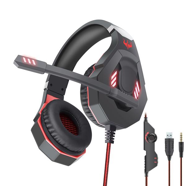 Ακουστικά Ovleng GT93, Για PC, Μικρόφωνο, USB + 3.5mm, Μαύρο - 20493