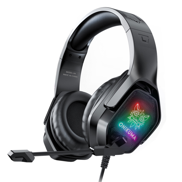 Ακουστικά Onikuma X4, Για PC, Μικρόφωνο, 3.5mm, USB, Μαύρο - 20671
