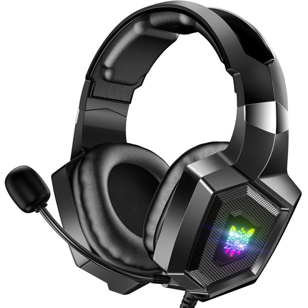 Ακουστικά Onikuma K8, Για PC, Μικρόφωνο, 3.5mm, USB, Μαύρο - 20741