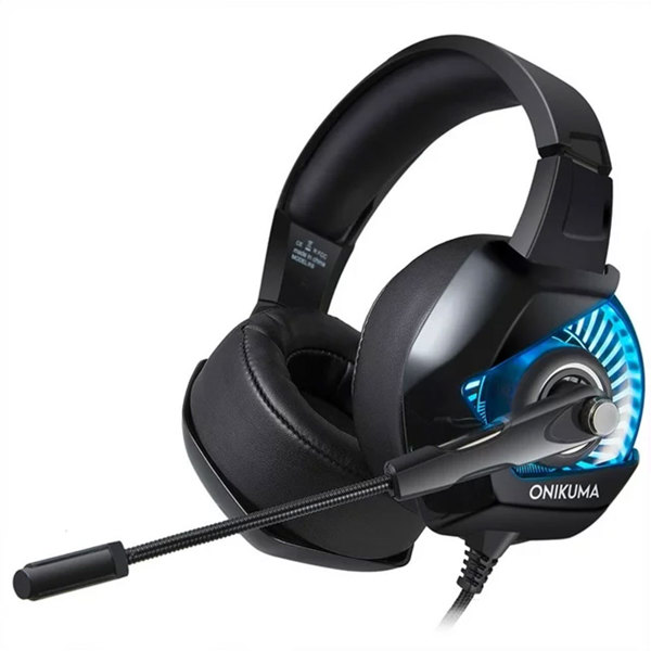 Ακουστικά Onikuma K6 Blue, Για PC, Μικρόφωνο, 3.5mm, USB, Μαύρο - 20746