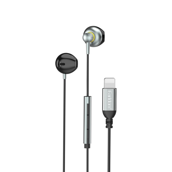 Earphones  Earldom ET-E67, Lightning, Microphone, Gray - 20749