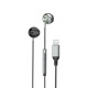 Earphones  Earldom ET-E67, Lightning, Microphone, Gray - 20749