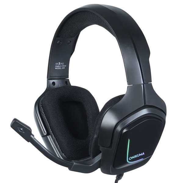 Ακουστικά Onikuma K20, Για PC, Μικρόφωνο, 3.5mm, USB, Μαύρο - 20777