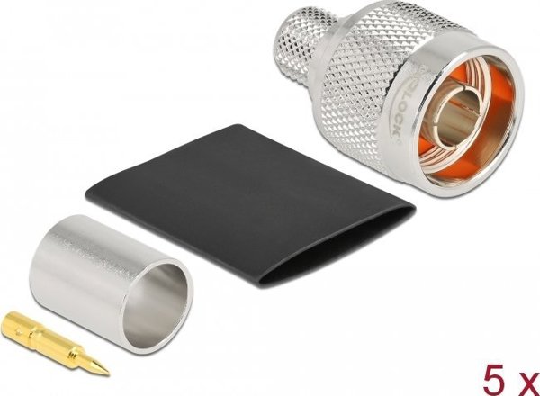 Delock DeLOCK 90022, N-type, Nickel, 50 O, Silver, 20 mm, 29.6 mm