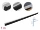 DeLOCK Brush strip 40 mm with aluminium profile angled - length 1 m, Black, Aluminium, Plastic, Rectangular, 1000 mm, 40 mm, China