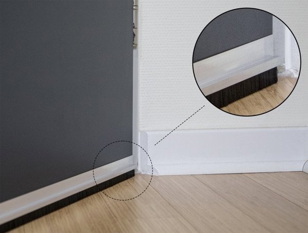 DeLOCK Brush strip 40 mm with aluminium profile angled - length 1 m, Black, Aluminium, Plastic, Rectangular, 1000 mm, 40 mm, China