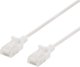 DELTACO U/UTP Cat6a patch cable, slim, 3,5mm diameter, 0,5m, white