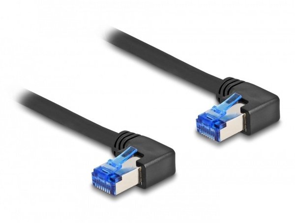 DeLOCK Καλώδιο Δικτύου RJ45 Cat.6A S/FTP Γωνιακό 1 m Μαύρο