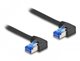 DeLOCK Καλώδιο Δικτύου RJ45 Cat.6A S/FTP Γωνιακό 1 m Μαύρο