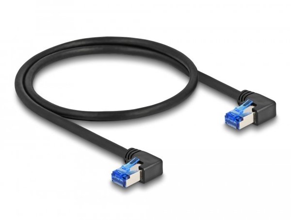 DeLOCK Καλώδιο Δικτύου RJ45 Cat.6A S/FTP Γωνιακό 1 m Μαύρο