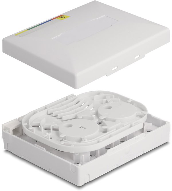 DELOCK LWL Anschlussdose FTTH zur Wandmontage für 4 x weiß